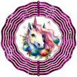 Unicorn Pink Glitter Novelty Metal Wind Spinner