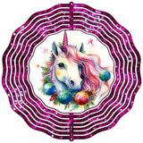 Unicorn Pink Glitter Novelty Metal Wind Spinner