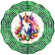 Unicorn Green Glitter Novelty Metal Wind Spinner