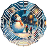 Snowman with Kids Novelty Metal Wind Spinner
