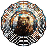 Bear in Woods Novelty Metal Wind Spinner
