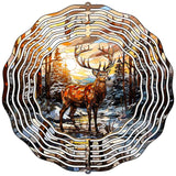 Deer in Woods Novelty Metal Wind Spinner