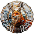 Wolf Zoomed In Novelty Metal Wind Spinner