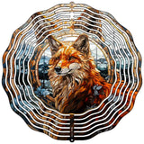 Wolf Zoomed In Novelty Metal Wind Spinner