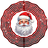 Santa with Red Glitter Novelty Metal Wind Spinner