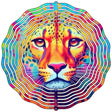 Lion Iridescence Novelty Metal Wind Spinner