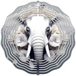 Elephant Mounted on Wall Novelty Metal Wind Spinner