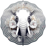 Elephant Mounted on Wall Novelty Metal Wind Spinner