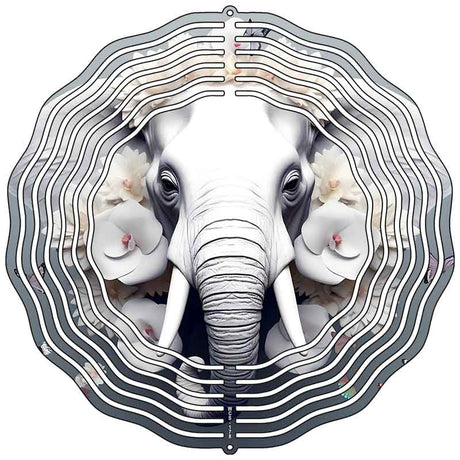 Elephant Mounted on Wall Novelty Metal Wind Spinner