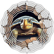 Turtle Coming Out of Wall Novelty Metal Wind Spinner