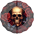 Skull with Roses Novelty Metal Wind Spinner