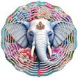 Elephant with Flowers Novelty Metal Wind Spinner