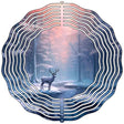 Deer by Stream in Winter Setting Novelty Metal Wind Spinner