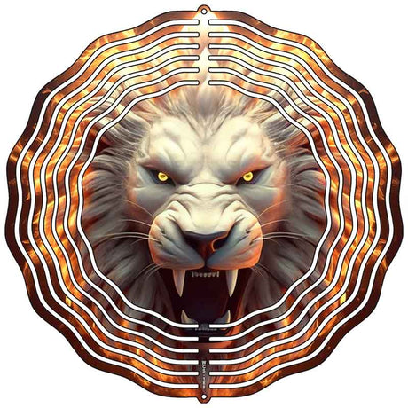 Lion with Flame Mane Novelty Metal Wind Spinner