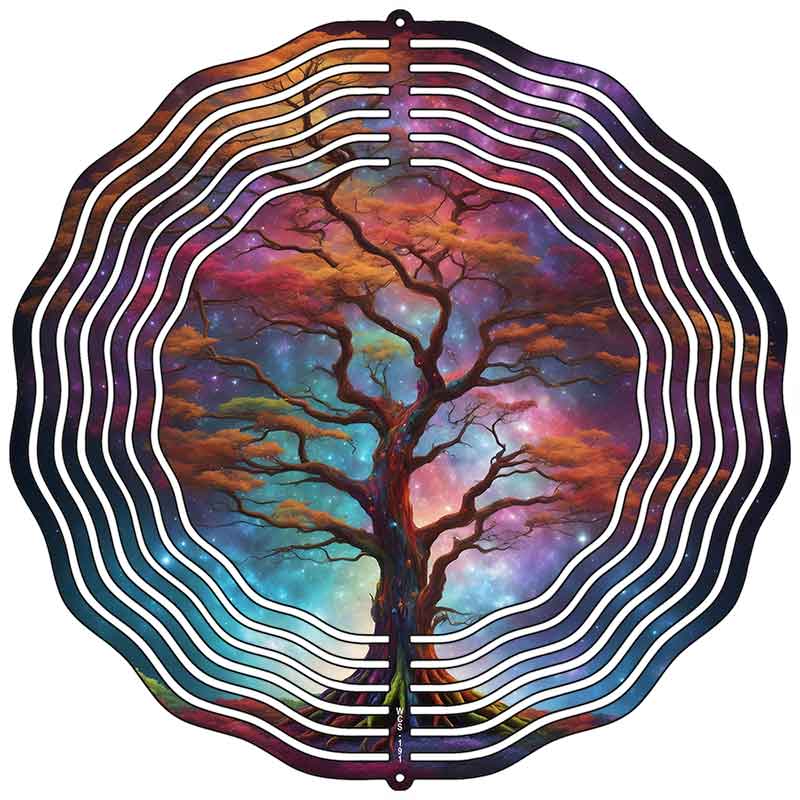 Old Iredescence Tree Novelty Metal Wind Spinner