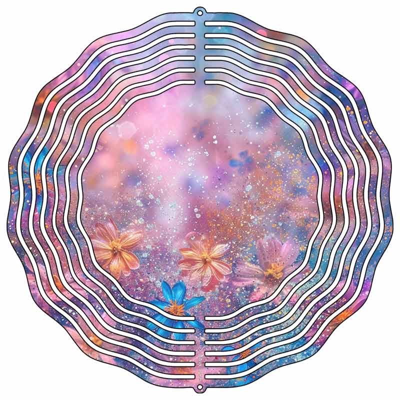 Foggy Flowers Novelty Metal Wind Spinner