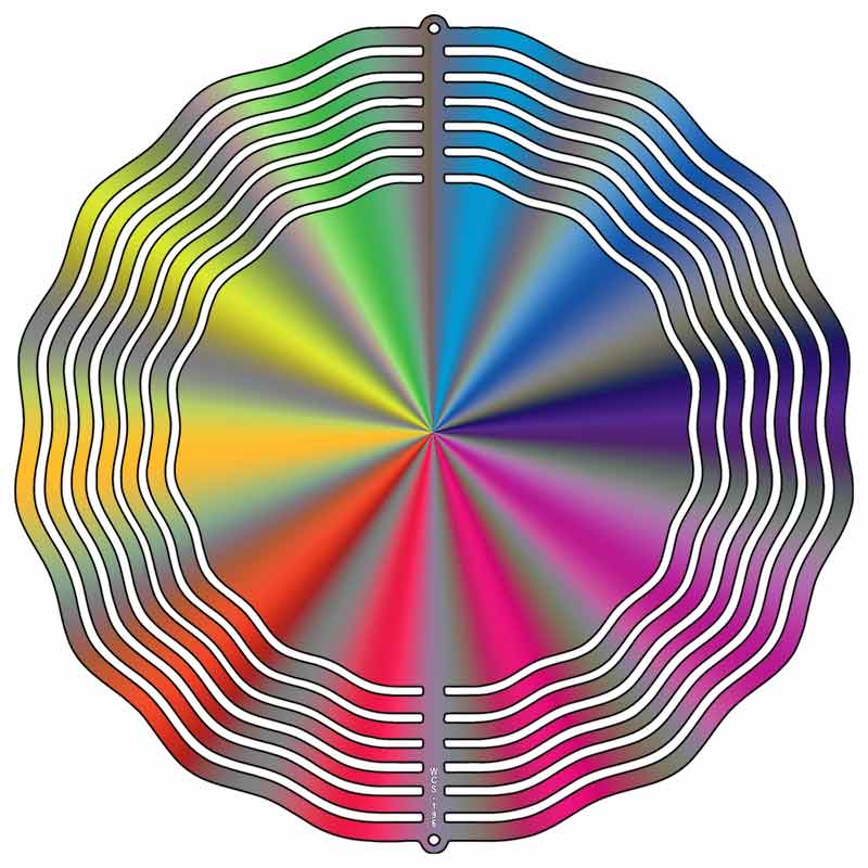 Rainbow Record Shape Novelty Metal Wind Spinner