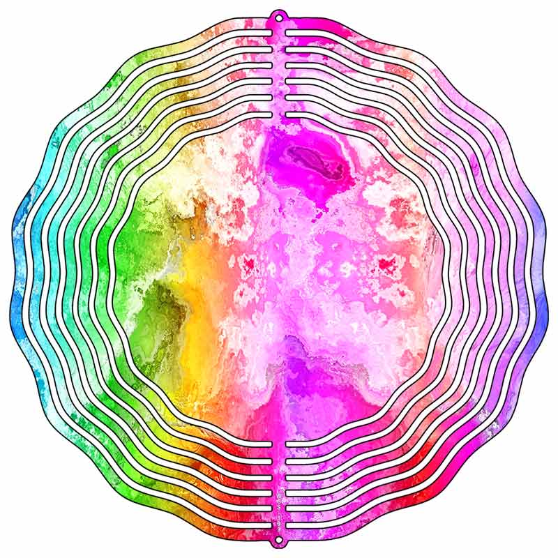 Rainbow Snowcone Novelty Metal Wind Spinner