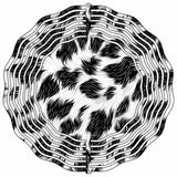 Black and White Fur Pattern Novelty Metal Wind Spinner