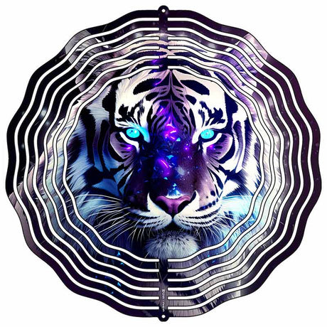 Black and White Tiger Novelty Metal Wind Spinner