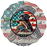 Black Lab with Duck Novelty Metal Wind Spinner WCS-282