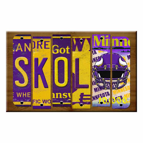 Skol Cut License Plate Strip Wood Sign WS-100 8" x 11" Strip Sign (WS)