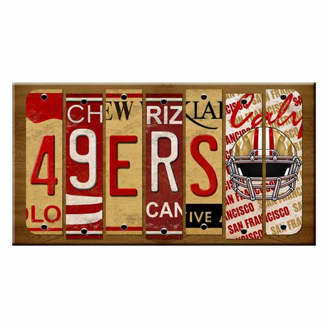 49ers Cut License Plate Strip Wood Sign WS-101 8" x 13" Strip Sign (WS)