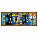 Chargers Cut License Plate Strip Wood Sign WS-102 8" x 18" Strip Sign (WS)
