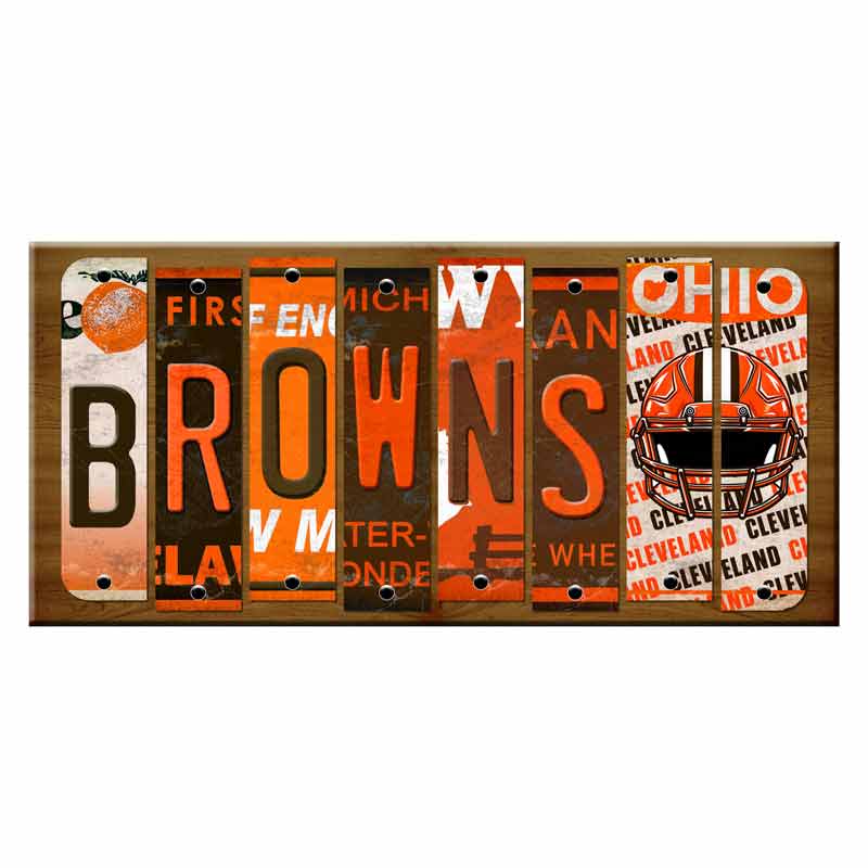 Browns Cut License Plate Strip Wood Sign WS-105 8" x 14" Strip Sign (WS)