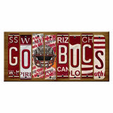 Go Bucs Cut License Plate Strip Wood Sign WS-108 8" x 14" Strip Sign (WS)