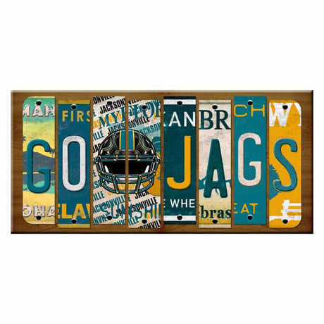 Go Jags Cut License Plate Strip Wood Sign WS-109 8" x 14" Strip Sign (WS)