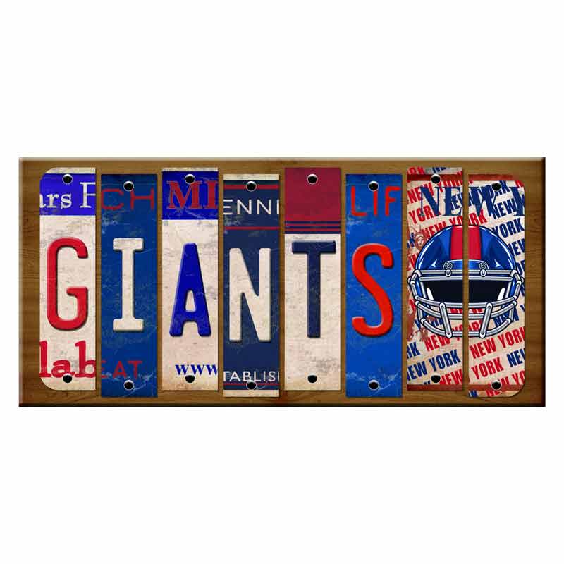 Giants Cut License Plate Strip Wood Sign WS-113 8" x 14" Strip Sign (WS)