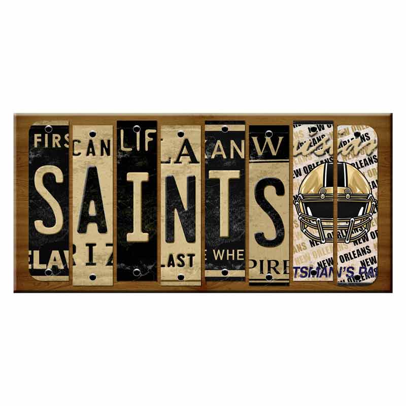 Saints Cut License Plate Strip Wood Sign WS-115 8" x 14" Strip Sign (WS)