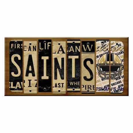 Saints Cut License Plate Strip Wood Sign WS-115 8" x 14" Strip Sign (WS)