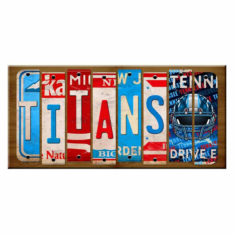 Titans Cut License Plate Strip Wood Sign WS-117 8" x 14" Strip Sign (WS)