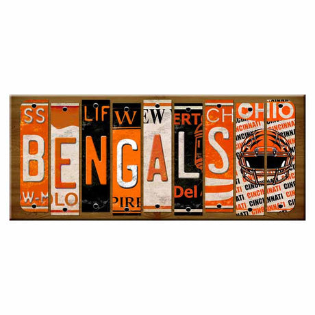 Bengals Cut License Plate Strip Wood Sign WS-118 8" x 16" Strip Sign (WS)