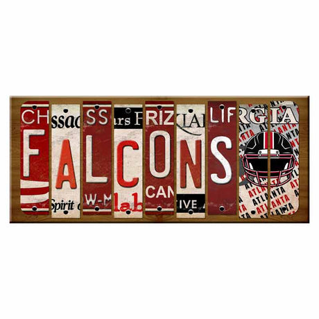 Falcons Cut License Plate Strip Wood Sign WS-122 8" x 16" Strip Sign (WS)