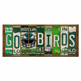 Go Birds Cut License Plate Strip Wood Sign WS-124 8" x 16" Strip Sign (WS)