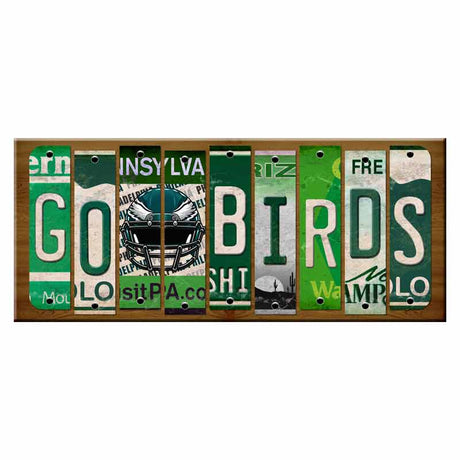Go Birds Cut License Plate Strip Wood Sign WS-124 8" x 16" Strip Sign (WS)