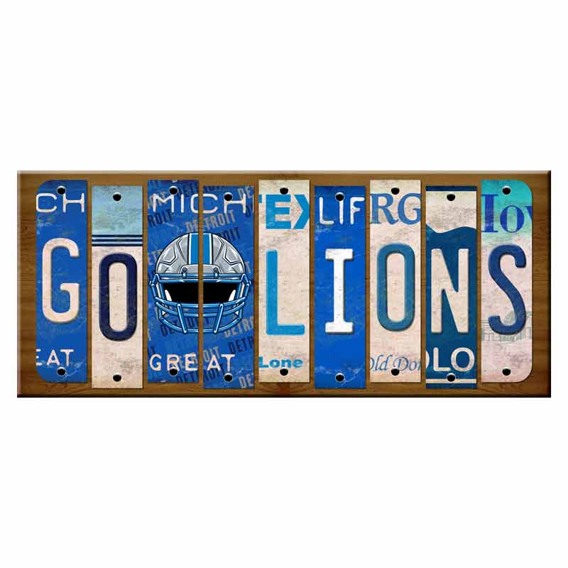 Go Lions Cut License Plate Strip Wood Sign WS-126 8" x 16" Strip Sign (WS)