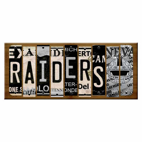 Raiders Cut License Plate Strip Wood Sign WS-128 8" x 16" Strip Sign (WS)