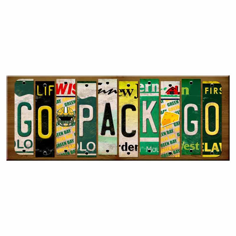 Go Pack Go Cut License Plate Strip Wood Sign WS-131 8" x 18" Strip Sign (WS)