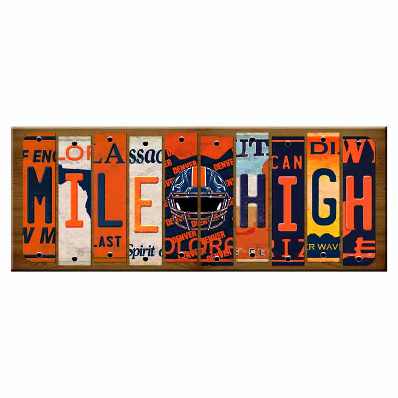 Mile High Cut License Plate Strip Wood Sign WS-132 8" x 18" Strip Sign (WS)