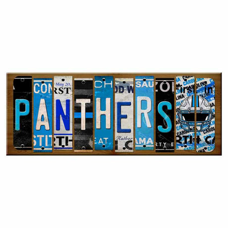 Panthers Cut License Plate Strip Wood Sign WS-133 8" x 18" Strip Sign (WS)