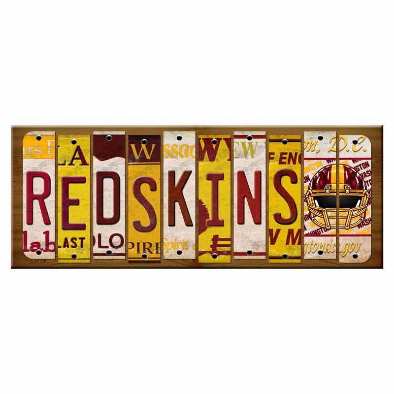 Redskins Cut License Plate Strip Wood Sign WS-134 8" x 18" Strip Sign (WS)