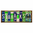 Seahawks Cut License Plate Strip Wood Sign WS-135 8" x 18" Strip Sign (WS)