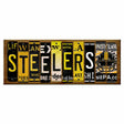 Steelers Cut License Plate Strip Wood Sign WS-136 8" x 18" Strip Sign (WS)
