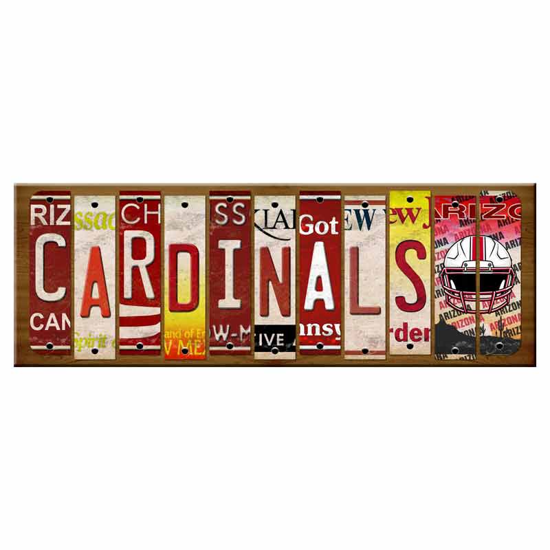 Cardinals Cut License Plate Strip Wood Sign WS-137 8" x 19" Strip Sign (WS)