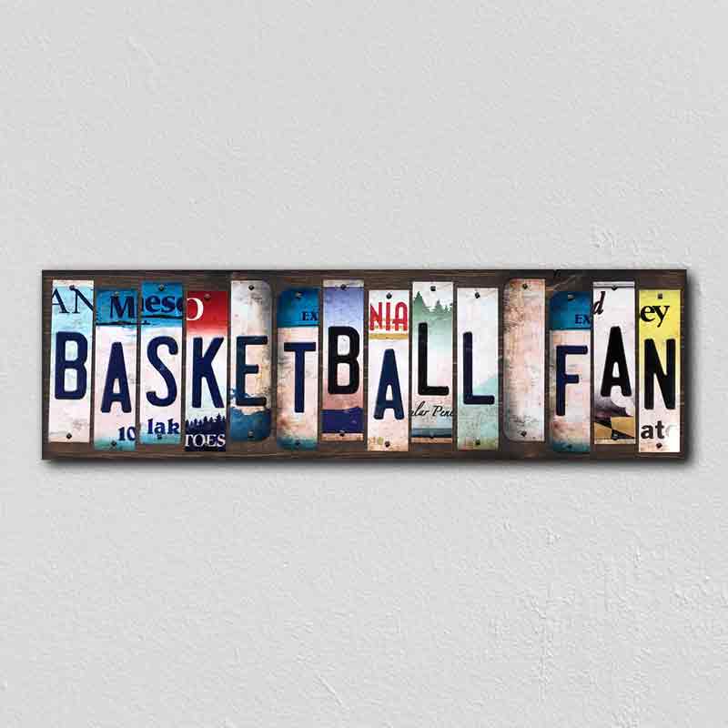 Basketball Fan License Plate Tag Strips Novelty Wood Signs WS-285