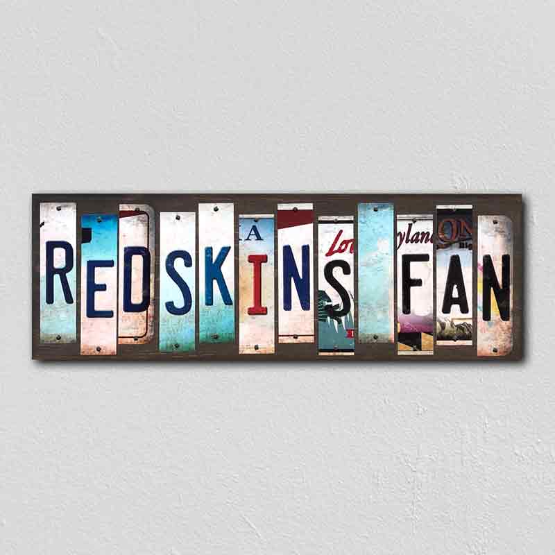 Redskins Fan License Plate Tag Strips Novelty Wood Signs WS-341